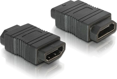 Adapter AV Delock 65049 HDMI në HDMI, dy porta femër, i zi