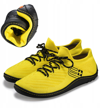 Këpucë minimaliste për goca Brubeck Merino SH5010W, barefoot, të verdha me të zezë, nr 40