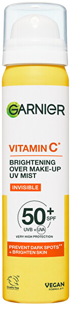 Sprej për fytyrë Garnier Brightening Over Make-up UV Mist SPF 50+, 75 ml