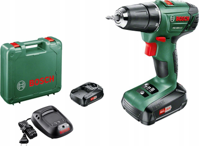Berbil me bateri Bosch PSR 1800 LI-2, 18V, 1.5Ah, jeshil