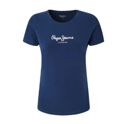 Bluzë gocash Pepe Jeans Logo TShirt, me mëngë të shkurtra, pambuk, blu