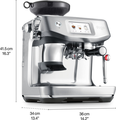 Машина за еспресо Sage Barista Touch Impress SES882BSS, екран на допир, функција cold brew, инокс