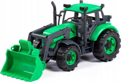 Lodër traktor Polesie Progress 91796, me lopatë ngarkuese, për kalamaj 3+, i gjelbër
