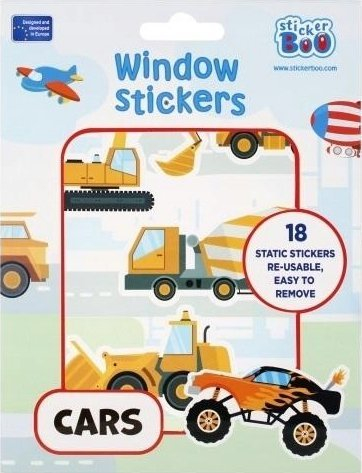 Налепници за прозор Starpak Sticker Boo Cars, декоративни, за деца, повеќебојни