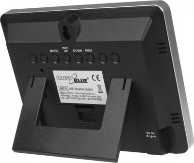 Метеоролошка станица GreenBlue GB215, WiFi, надворешен сензор, црна