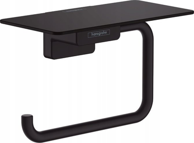 Mbajtëse letre higjienike për mur Hansgrohe AddStoris 41772, metal, mat, e zezë