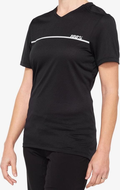Bluzë çiklizmi 100 Percent RIDECAMP Women Jersey, me mëngë të shkurtra, për goca, e zezë, M