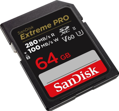 Kartë memorie SanDisk Extreme PRO SDXC, 64GB, UHS II U3 V60