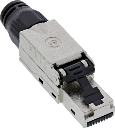 Konektor rrjeti InLine RJ45, Cat.6A 500MHz, i ekranizuar, argjendtë