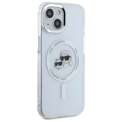 Mbulesë telefoni Karl Lagerfeld IML K&CH Heads, MagSafe, për iPhone 15, transparente