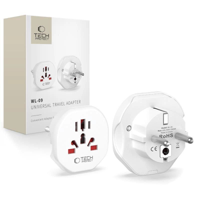 Përshtatës udhëtimi universal Tech-Protect WL-20, 2500W, 250V, i bardhë