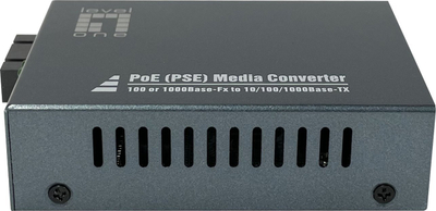 Media konvertues PoE LevelOne GVT-2014, RJ45 në SC, Gigabit single mode, gri
