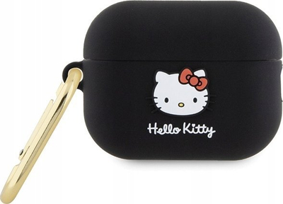 Mbulesë silikoni Hello Kitty 3D kokë Kitty për AirPods Pro 2, e zezë