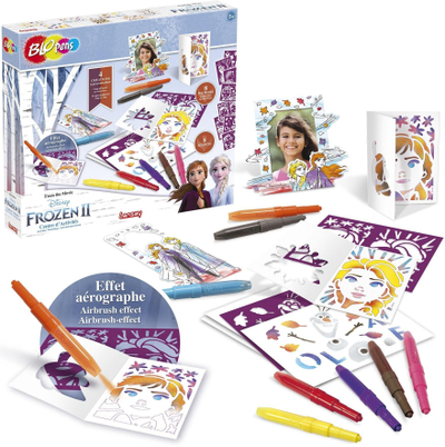 Set kreativ Blopens Frozen II Lansay, 8 stilolapsa, shabllone vizatimi, shumëngjyrësh