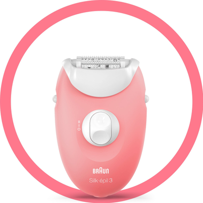 Епилатор Braun Silk Epil 3 SE3176, електричен, со светло, розов