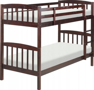 Krevat marinari për fëmijë Bunk Bed, dru pishe, 90 x 200 cm, ngjyrë druri e errët