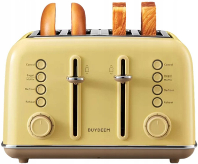 Toaster Mellow Yellow, 4 feta, 7 shkallë pjekje, i verdhë