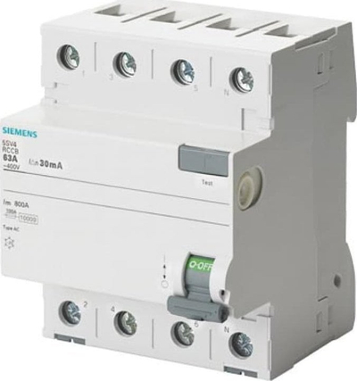 Ndërprerës diferencial Siemens, 4P, 40A 100mA AC