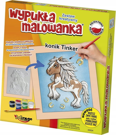 Set pikturimi 3D Mirage Hobby Tinker Horse, tablo plastike, bojëra uji, shumëngjyrësh