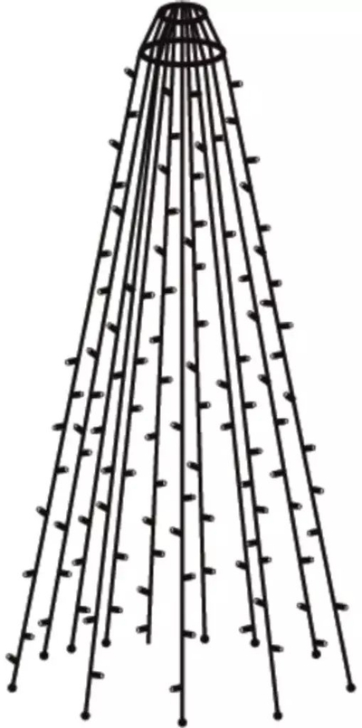 Dekor dritash për shtyllë flamuri Sirius Tech-Line, 6m, 480 LED, i bardhë
