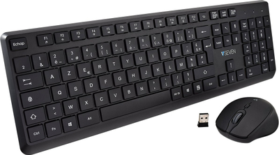 Kombo tastierë dhe maus V7 CKW350FR, wireless 2.4 GHz, layout FR, i zi