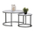Set 2 tavolina për kafe (HM8763.12), bardhë/ zezë