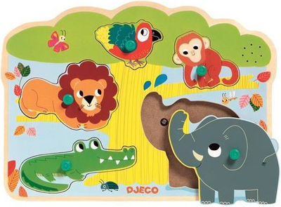 Puzzle druri muzikor Djeco Baobab, 5 copa, për kalamaj, shumngjyrësh