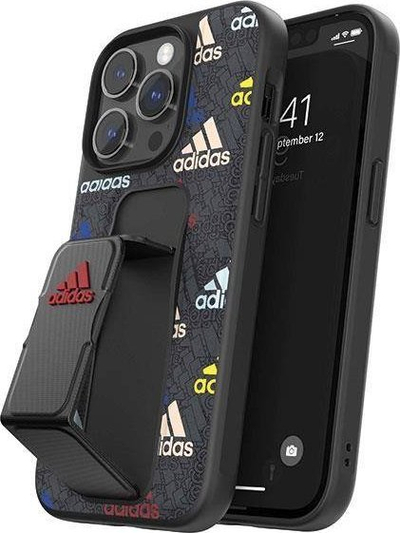 Mbulesë telefoni Adidas SP Grip Case për iPhone 14 Pro, e fortë, e zezë me ngjyra