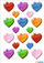 Ngjitëse tatuazhesh HERMA Tattoo Classic Hearts Colorful, 18 copë, shumëngjyrëshe