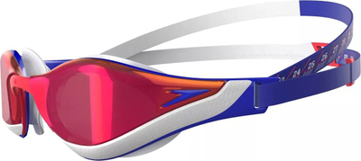 Syze noti Speedo Fastskin Pure Focus, IQfit, lente mirror, blu me të kuqe