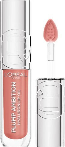 Vaj buzësh L'Oréal Plump Ambition Hyaluron Lip Oil 601 Worth It, acid hialuronik, 5ml, rozë transparente