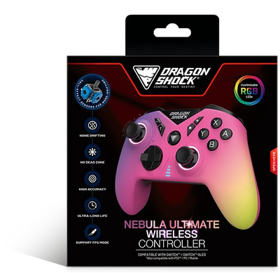 Kontrollues wireless DragonShock NEBULA PRO, për Nintendo Switch PS3 PC Android, dizajn Candy, shumëngjyrësh