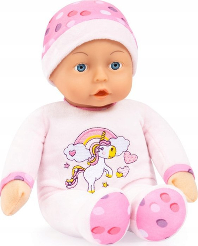 Kukull bebe Bayer Soft Body 93029AB, 30 cm, trup pelushi, rozë