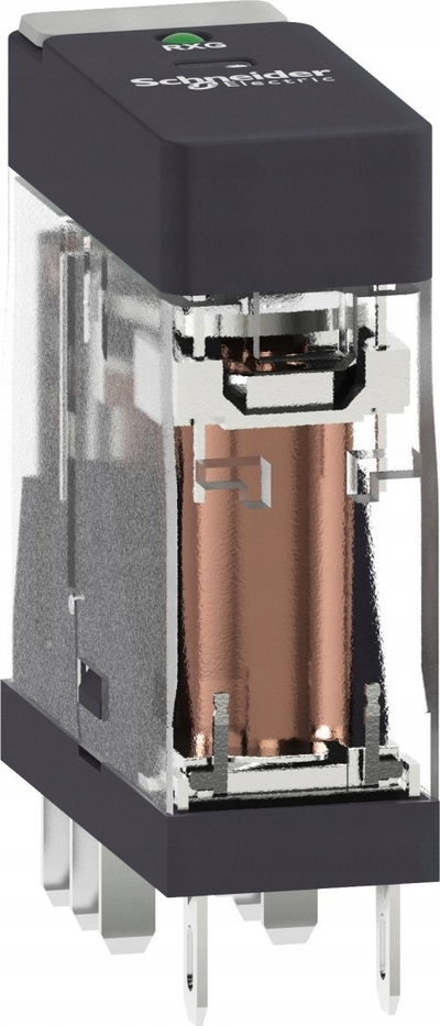 Rele plug in Schneider Electric Harmony RXG, bobinë 24V DC, 5A DPDT