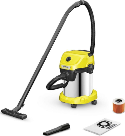 Fshesë me korent Karcher WD 3 S V-17/4/20, 1000W, depozitë 17L, inox