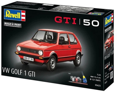 Set model makine Revell VW Golf 1 GTI, shkalla 1:24, 121 pjesë, i kuq