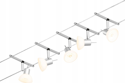 Sistem drite me kabllo Paulmann Wire Sheela, 5 spot-e, 5 m, krom