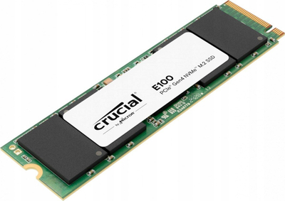 SSD диск M.2 Crucial E100, 480GB, NVMe PCIe Gen4, бел