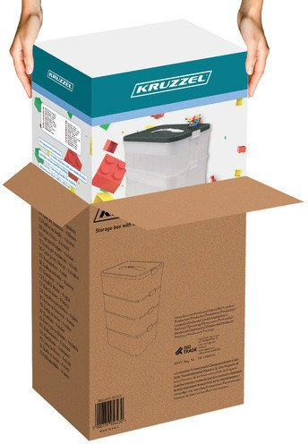 Kuti për rregullim Kruzzel Block Box 25757, 3 kate, 22L, transparente
