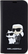 Këllf telefoni Karl Lagerfeld NFT Saffiano për iPhone 14, kapak portofol, i zi