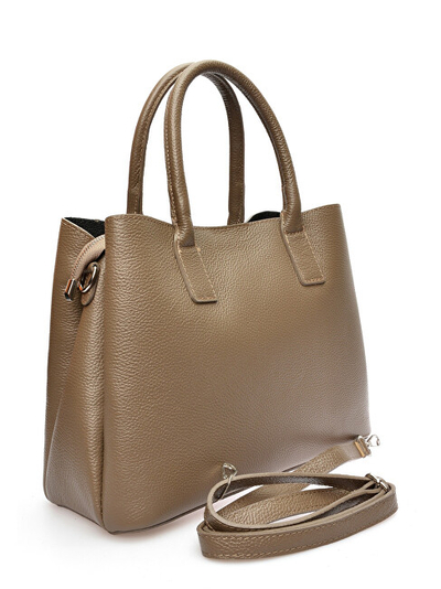 Çantë tote Anna Luchini Beige, lëkurë natyrale, bezhë