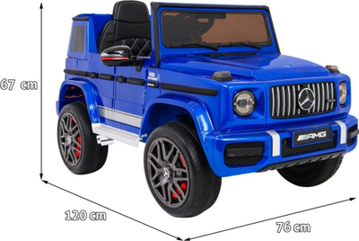 Makina elektrike për fëmijë Mercedes AMG G63, telekomandë, MP3 LED, blu me shkëlqim