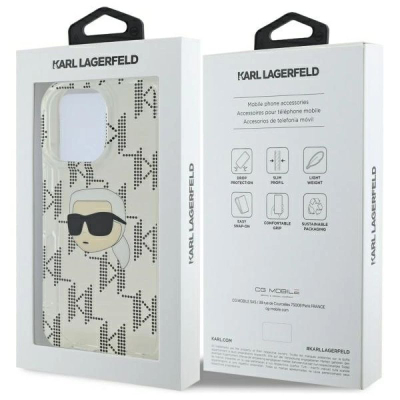 Futrollë telefoni Karl Lagerfeld KLHCP16LHKLPKHT për iPhone 16 Pro 6.3", transparente