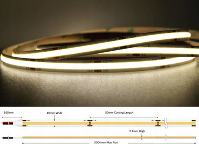 Професионална COB LED лента, 12W, 24V, 4000K, 5m
