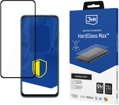 Xham mbrojtës 3MK HardGlass Max, për Xiaomi Redmi 10 2022, 0.3mm, i zi