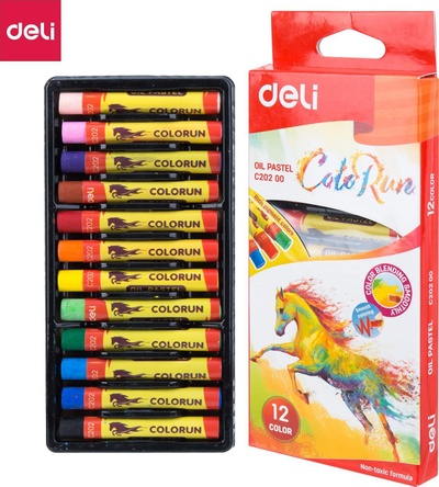 Set pastelë vaji Deli C20200, 12 copë, shumëngjyrësh