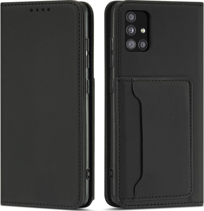 Këllëf telefoni Samsung Galaxy A13 5G, me magnet, me xhep kartash, i zi