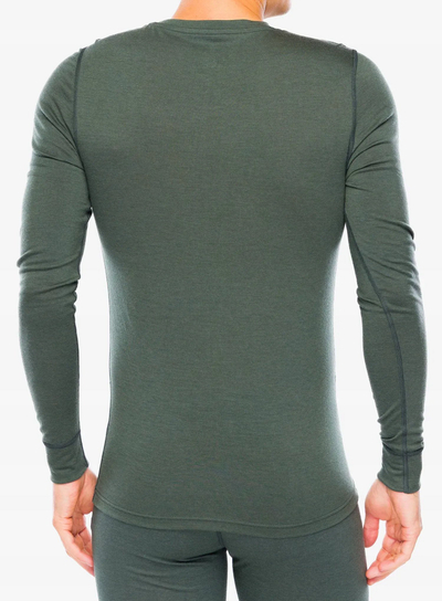 Bluzë termike Odlo Natural Merino 200 Crew Neck, 100% lesh merino, me mëngë t’gjata, jeshile, M