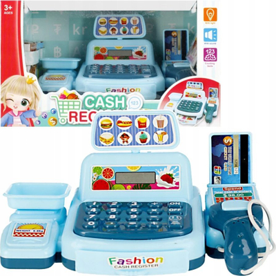 Lodër kasë Mega Creative Cash Register 532402, me zë, me gajdëra, blu