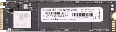 SSD 2-Power M.2 NVMe, 500GB, PCIe, сиво